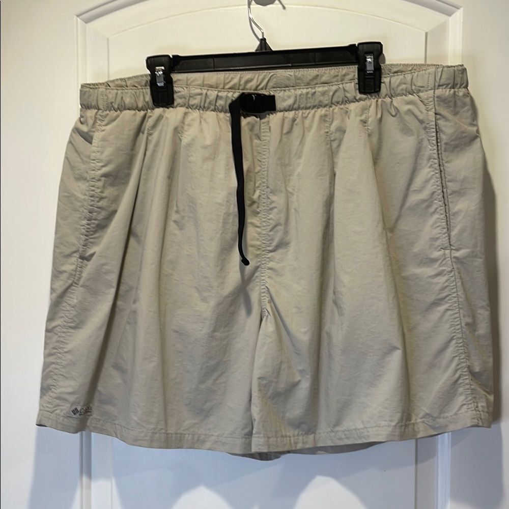 Columbia Swim Fishing Trunk Belted Light Beige Casual Shorts Size XL